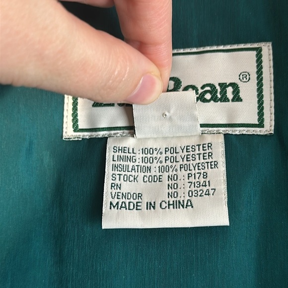 L.L.Bean Vintage Green Primaloft Down Jacket Size XLP - Picture 7 of 16